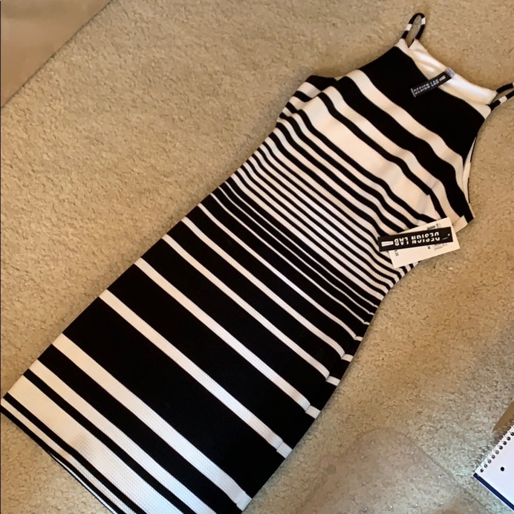 Black and White body-con tank dress